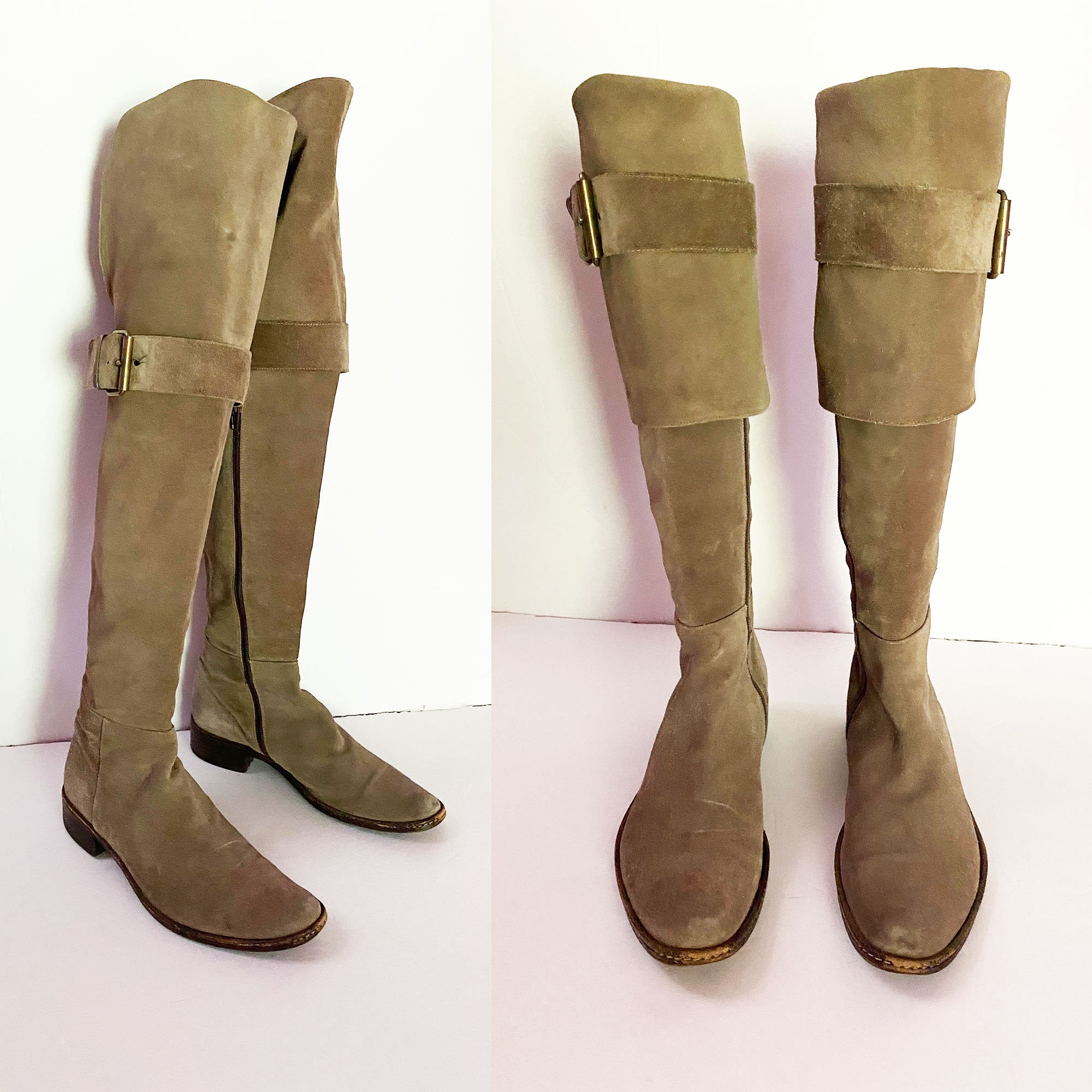 falconiereshop Barneys New York Equestrian Suede Thigh High Boots Knee High Pirate Boots Otk