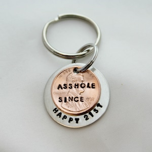 21st Birthday, Penny Keychain, 21st Birthday Gift, 21st Gifts, Funny Gifts, 21st Birthday Gift For Him, Penny Gifts, YOU CHOOSE YEAR