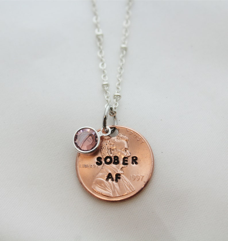AA Necklace Recovery Jewelry for Women Penny Necklace Etsy