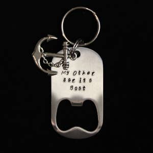 Boating Gifts, Boat Keychain, Hand Stamped Keychain, Gift For Dad, Gift For Boyfriend, Gift Ideas, Gifts For Him, Gift For Husband