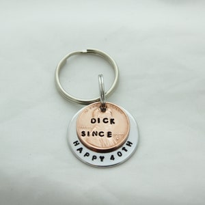 40th Birthday Him, 40th Birthday Man, 40th Birthday For Men, Gifts Him, Penny Keychain, Birthday Keychain, Gifts 40th, YOU CHOOSE YEAR