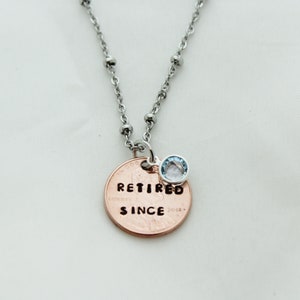 Retirement Gifts For Women, Retirement Jewelry, Retirement Necklace, Necklace For Women, Necklace Women, Necklace Years, YOU CHOOSE YEAR
