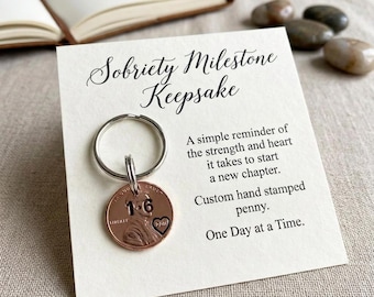 Sobriety Anniversary, Sobriety Date, Sobriety Keychain, Sobriety Gifts For Men, AA Sobriety Gifts, AA Gifts, Recovery Coin, You Choose Year