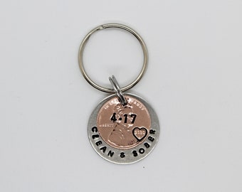 Sobriety Anniversary, Sobriety Birthday, Sobriety Date, Recovery Gifts For Men, Recovery Jewelry, Sobriety, Clean and Sober, YOU CHOOSE YEAR