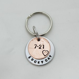 Lucky Us, Lucky Penny, Lucky Love, Lucky Penny Keychain, Gift and Boyfriend, Gift Boyfriend, Gift Him, Gifts For Him, YOU CHOOSE YEAR