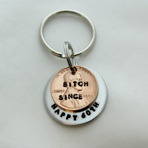 60th Birthday Gifts For Women, 60th Birthday 1966, 60th Birthday Women, Gift Ideas, Best Friend Gift, Funny Gifts, Keychain, YOU CHOOSE YEAR immagine 1