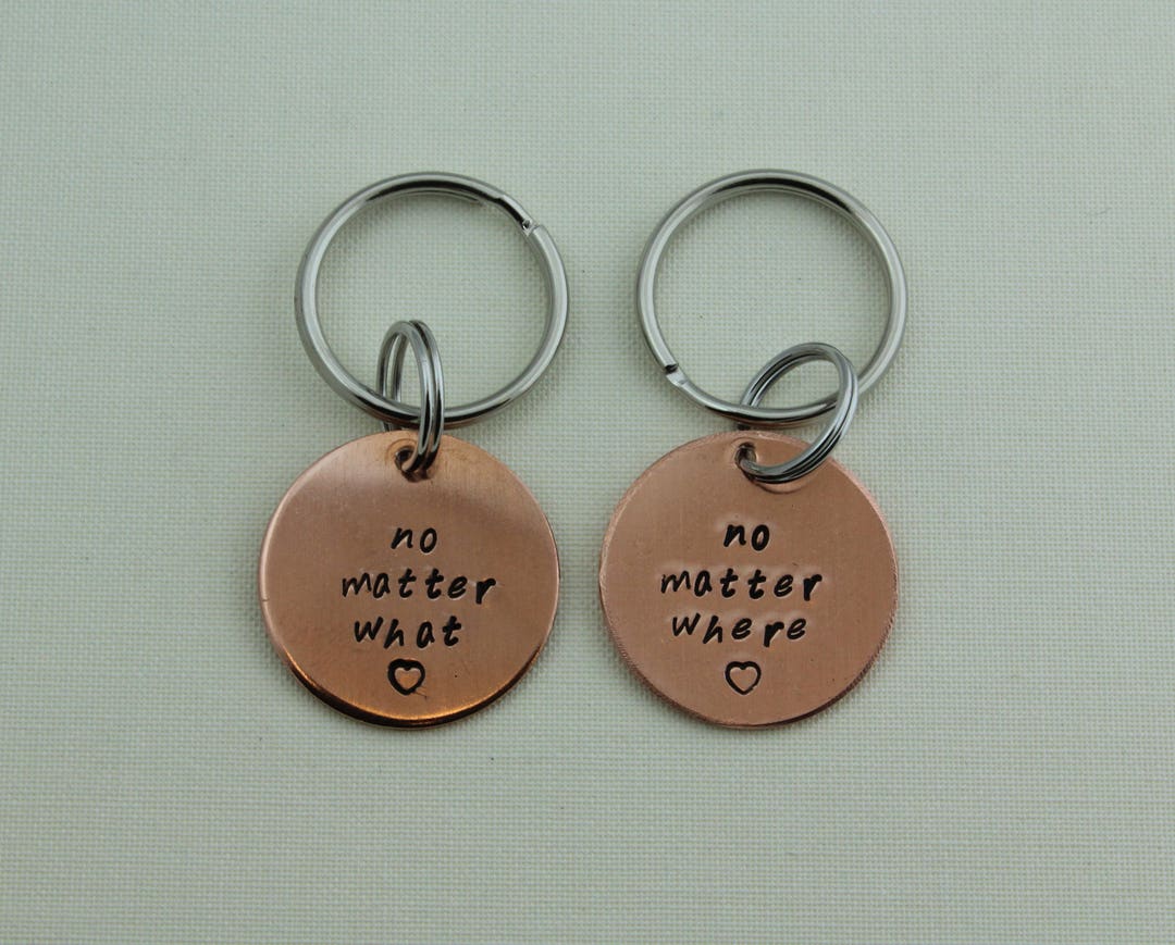 Keychain Quote, No Matter What, No Matter Where, Handstamped Keychain ...