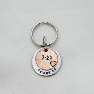 Sober AF, Sober 1 Year, Sobriety Anniversary, Sobriety Date, Sobriety Keychain, Recovery Items, Recovery Gifts For Men, You Choose Year