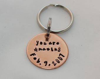 Sobriety Gift, Recovery Gift, Sobriety Keychain, Anniversary Gift, Motivational Gifts, Sobriety Date, Recovery Keychain, You are Amazing