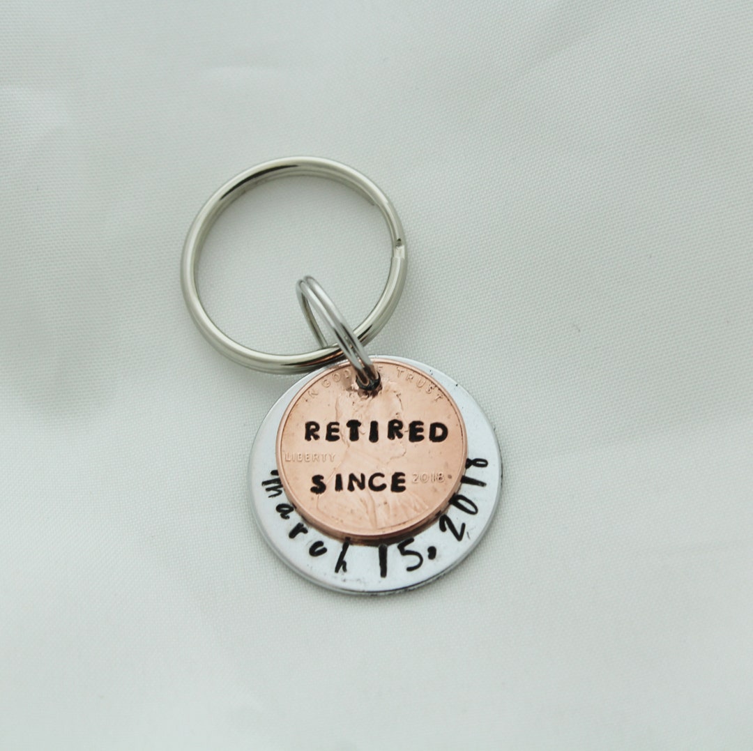 Retirement Gift, Retirement Keychain, Date Gift, Date Keychain