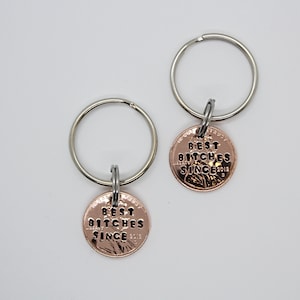 Best Friend, Best Friend Gifts, Gift Best Friend, Best Friend Keychain, Best Friend Birthday, Best Friend 40th, You Choose Year, SET OF 2