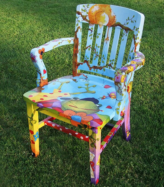 Items similar to Hand painted chair on Etsy