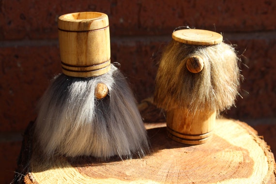 Cherry Wood Barrel Gnomes (pair)