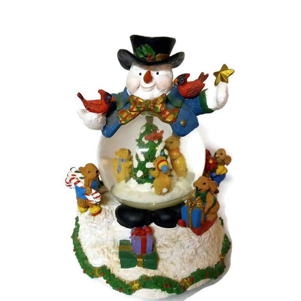 Avon Musical Snow Globe Lighted Frosty Snowman Song Music Box Etsy
