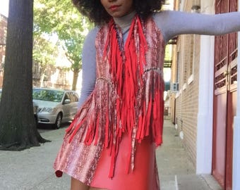 fringes, long fringe vest, unique dress top, fall fashion, boho fringe top, bohemian, faux leather