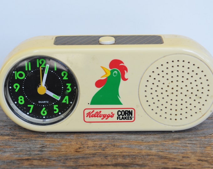 Vintage Kellogg's Alarm Clock Corn Flakes corny Rooster, Made in Canada