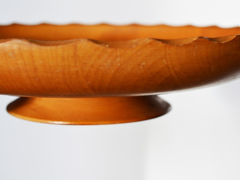 Vintage Wooden Cake Stand With Painted Daisies Made in Canada Etsy