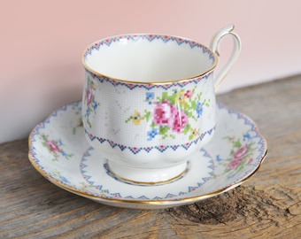 Vintage Royal Albert Petit Point Teacup and Saucer Circa 1930s