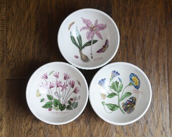 Vintage Portmeirion botanic garden fruit bowls, select your pattern, including Cyclamen, Trailing Bindweed, and Colchicum, made in England