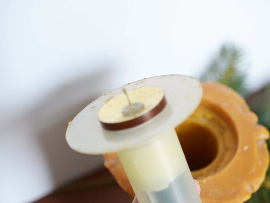 Vintage German Johann Gunter Candle Carved Wax With Spring Etsy