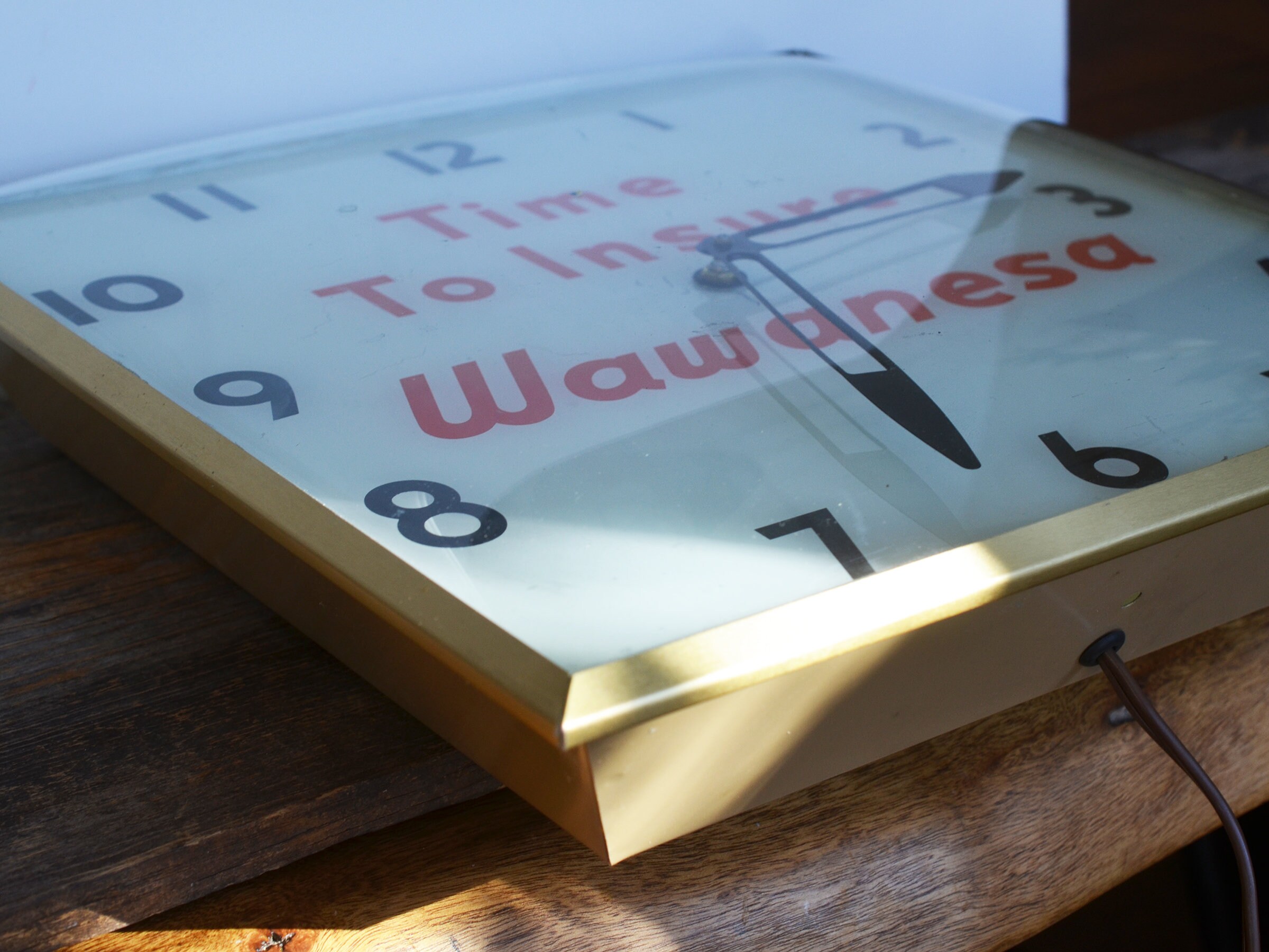 Vintage Neon-ray Advertising Clock, Wawanesa Insurance, Mid Century ...