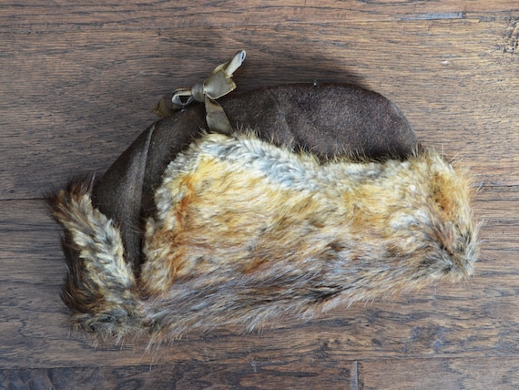 Vintage Winter Hat with fur side flaps, Ushanka Ru