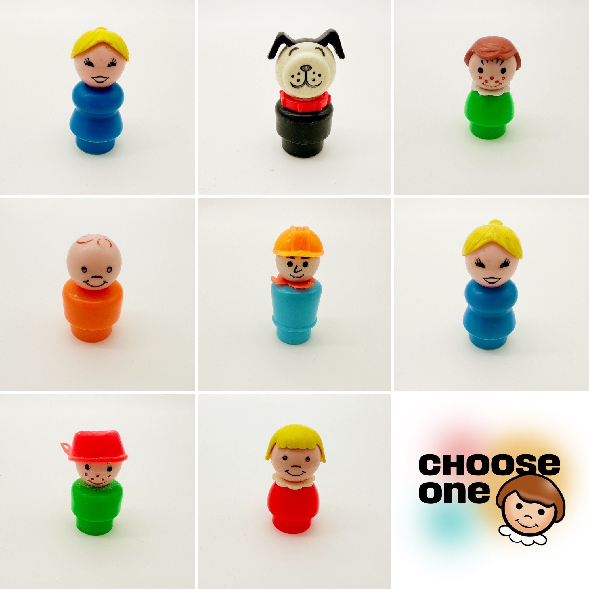 USAヴィンテージ、FISHER.PRICE.TOYS【プロフィール必読】 Vintage Fisher Price Little People Figure, Retro Pretend Play Toy