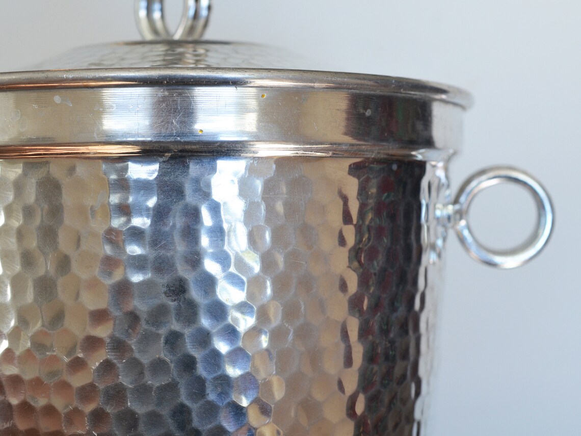 Vintage Hammered Aluminum Ice Bucket made in Italy circa Etsy