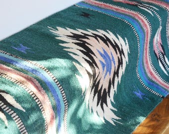 Vintage Wool Kilim Rug, Southwestern Navajo Design (62x28)