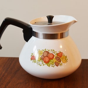 Vintage Corning Ware Teekanne, Spice of Life, 6 Tassen
