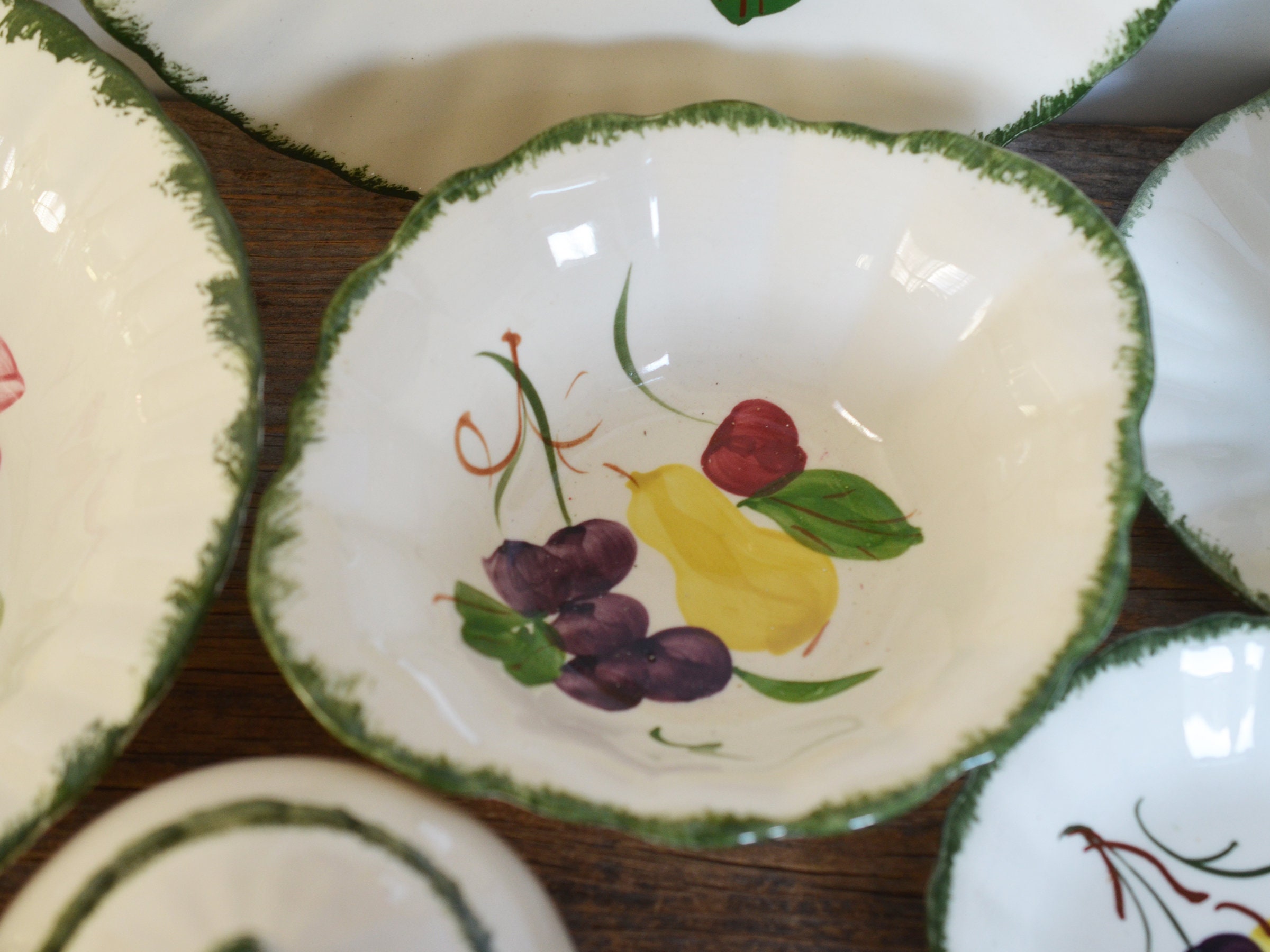 Blue Ridge Dishware Patterns Vintage Blue Ridge Dinnerware, 'fruit Fantasy' Pattern, Hand Painted - Etsy