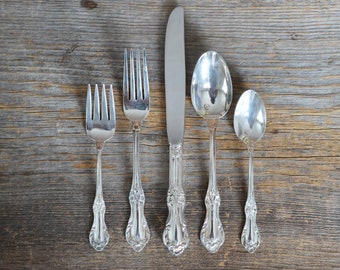 Vintage Silver Flatware, Rogers Bros. 'Sharon' or 'Wild Rose' Pattern circa 1950, Silver-Plated Cutlery, Multiple Pieces available