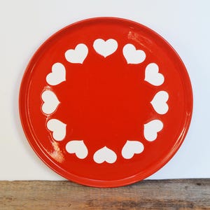 Vintage Waechtersbach Red Hearts Platter, West Germany, 1970s