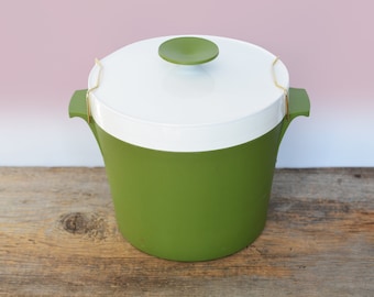 Vintage Avocado Green Therm Ware Ice Bucket, David Douglas, 1960s