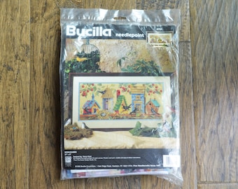 Vintage Bucilla Embroidery Kit, Birdhouses, Sealed, 1995
