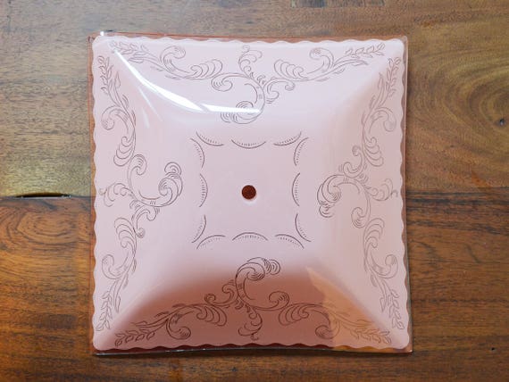 Vintage Pink Dome Glass Ceiling Light Fixture Cover Girls Room Or Baby Nursery Glass Light Cover Mid Century 70s