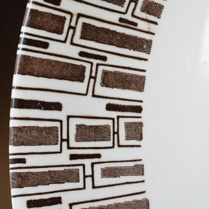 Vintage Ridgway Espresso Dinnerware, Ironstone made in England circa 1960s, mid century brown geometric pattern image 6