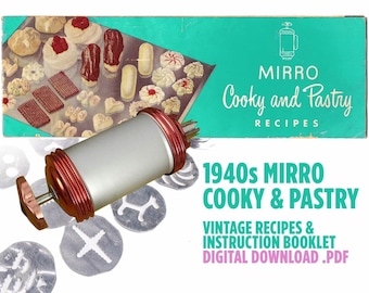 DIGITAL: Vintage Mirro Cooky & Pastry Booklet Digital Download, downloadable file, 1940s Recipes and Instruction Booklet, Cookie Recipes