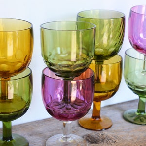 Vintage Bartlett Collins Goblets, Choice of colour, large mid century wine glasses, Mid Century Kitchen, Retro Rockabilly