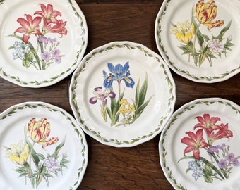 Vintage Noritake Garden Gourmet Dinner Plates, Priced individually, botanical plates, 10.75" across, including Tulip, Iris and Amarylis