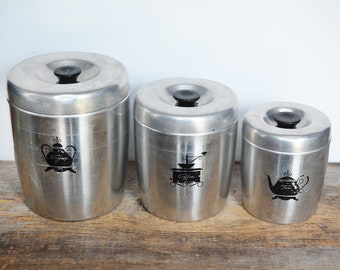 Botes de cocina de aluminio vintage de West Bend, década de 1970, juego de 3