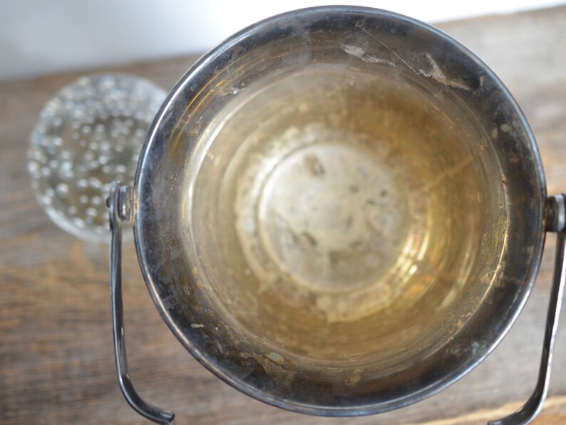 Vintage Silver Ice Bucket with inset rhinestones Bejeweled Etsy