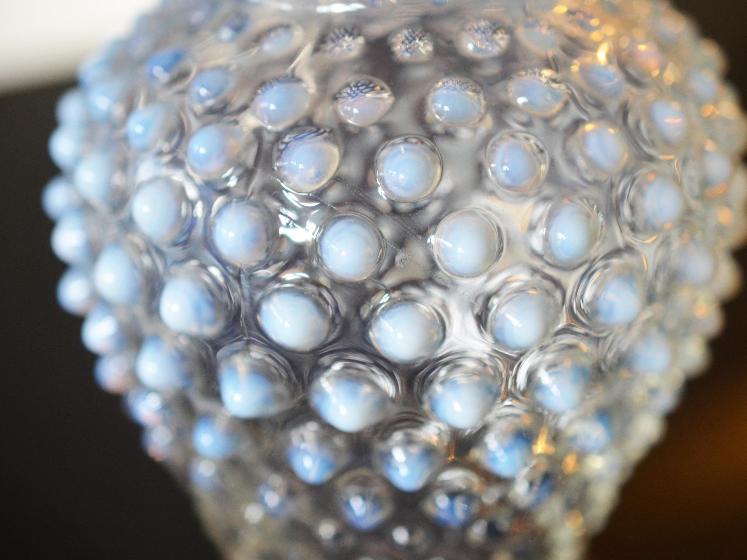 ヴィンテージ フェントン ホブネイル オパールセント花瓶、ムーン