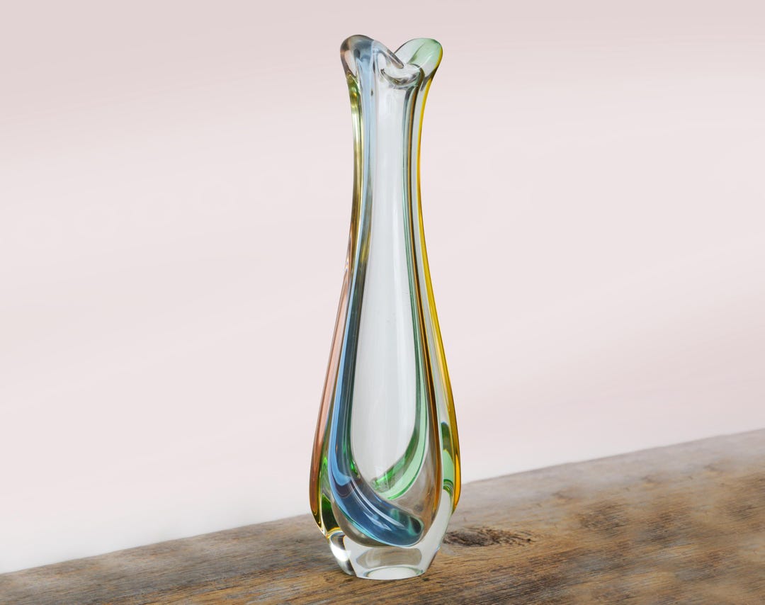 Frantisek Zemek Rhapsody Art Glass Vase, Czech Mid-century Modern