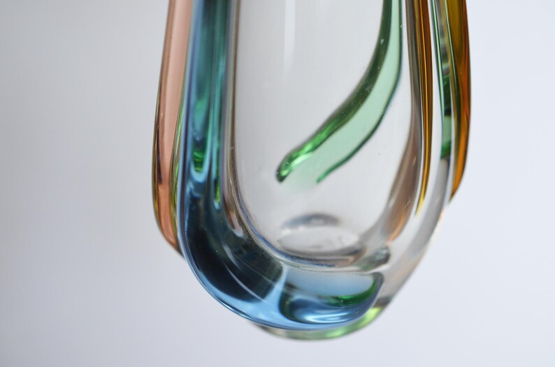 Frantisek Zemek Rhapsody Art Glass Vase, Czech Mid-Century Modern Decor image 9