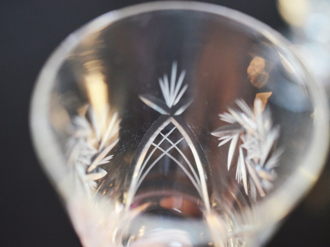 Vintage Crystal Pinwheel Champagne Glasses Set of 5 Heavy Etsy