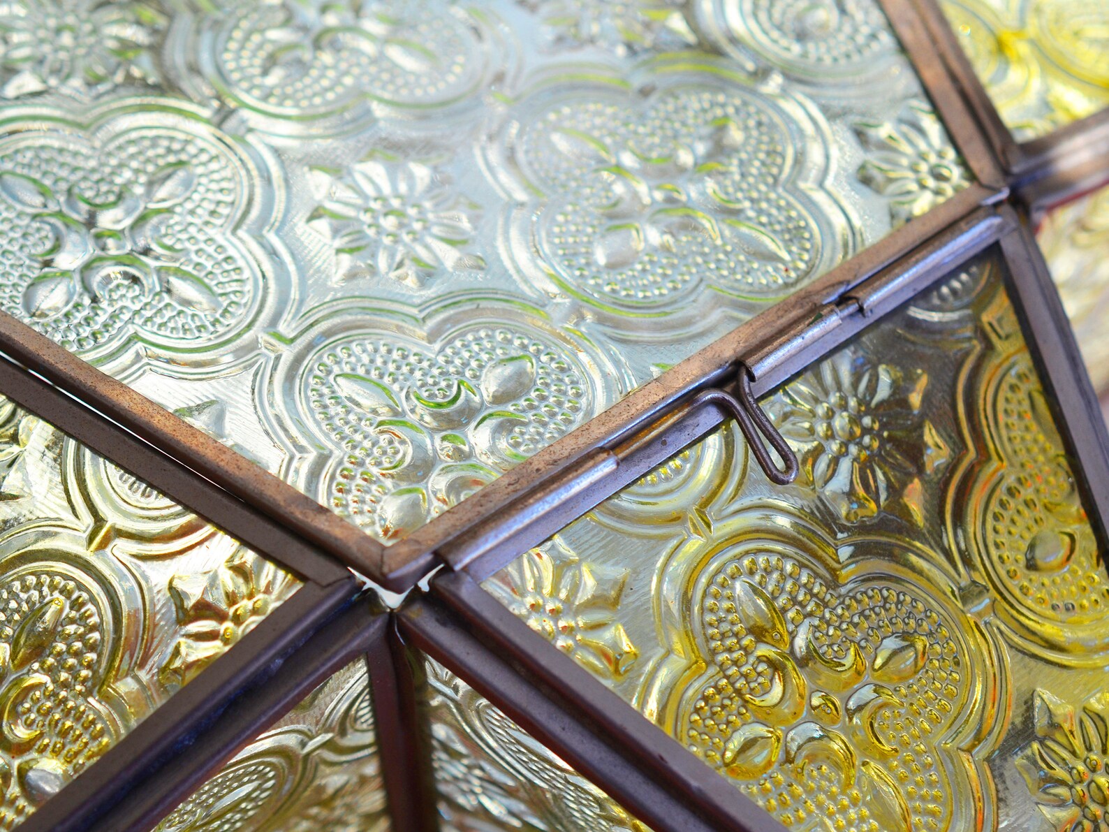 Vintage Glass Star Candle Holder Circa 1980s Green Patterned Etsy