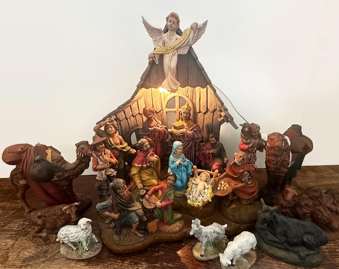 Vintage Large Nativity Set, Atlantic Mold Ceramic Circa 1980s, Included ...