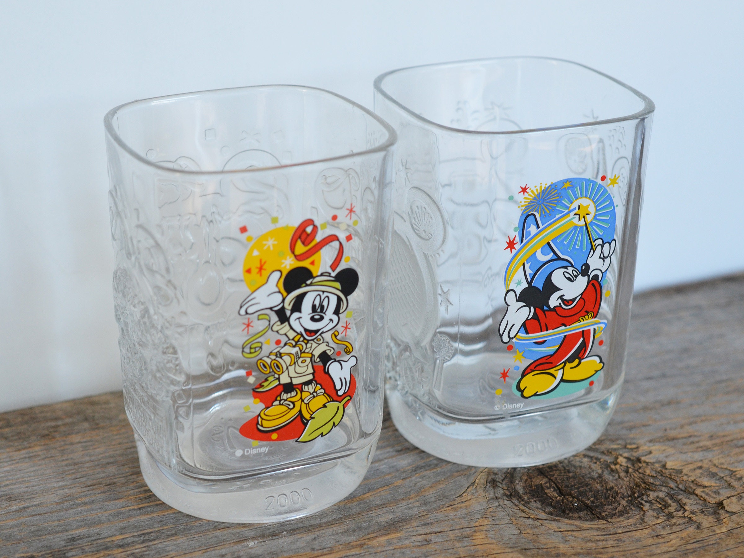 2000 McDonalds 4 Walt Disney World Celebration 3D Collectible Glass Se