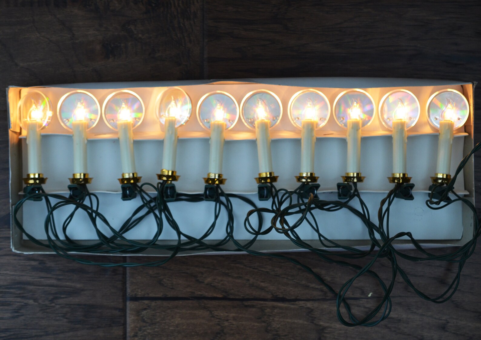 Vintage Christmas Candle String Lights With Iridescent Halos Etsy